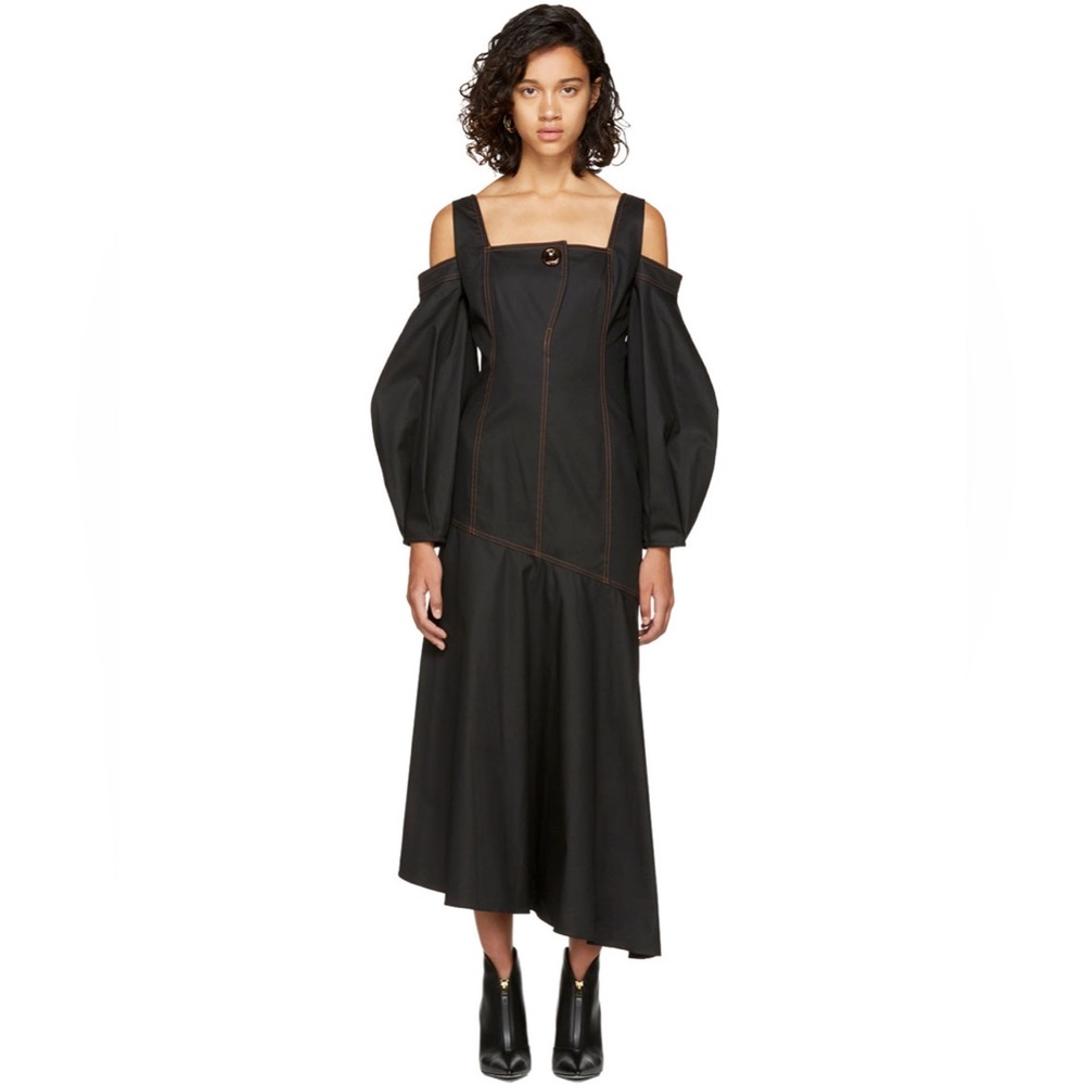 ELLERY Black Mississippi Off-the-Shoulder Dress NWT 4 Au